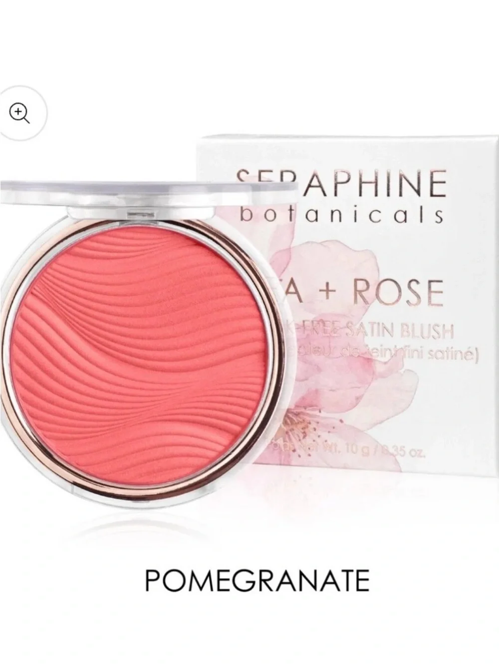Seraphine Botanicals Tea + Rose Streak-Free Satin Blush Pomegranate Color - NWT